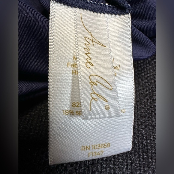 ANNE COLE BIKINI SWIM BOTTOMSz M HI WAISTED RUCHED SIDES ROLL DOWN BLUE3516 P - Picture 4 of 11